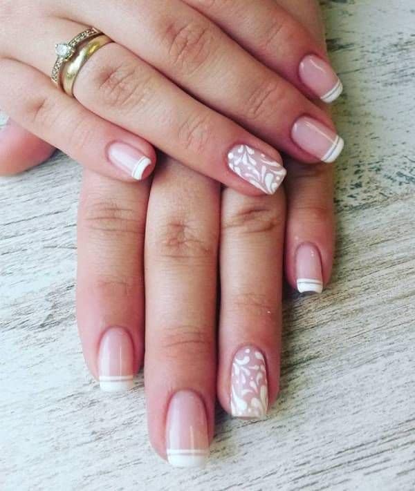 manicura francesa doble decorada