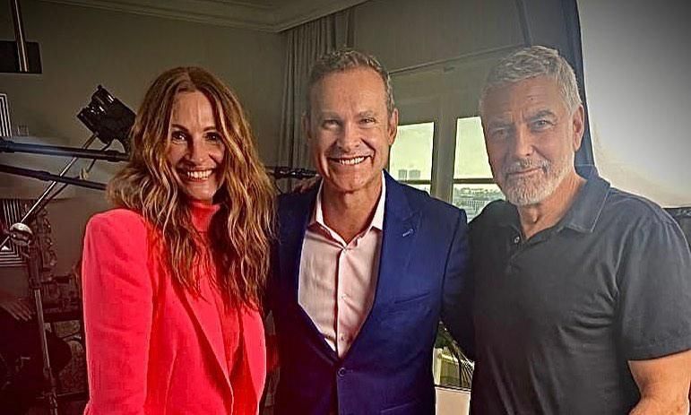 Alan Tacher con Julia Roberts y George Clooney