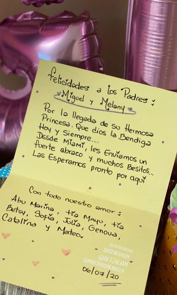 Carta familia de Nacho Mendoza