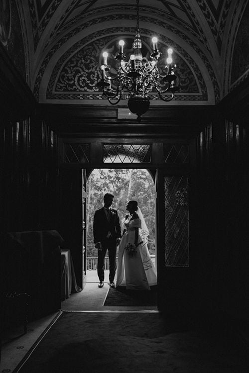 Vestido de novia sencillo de invierno