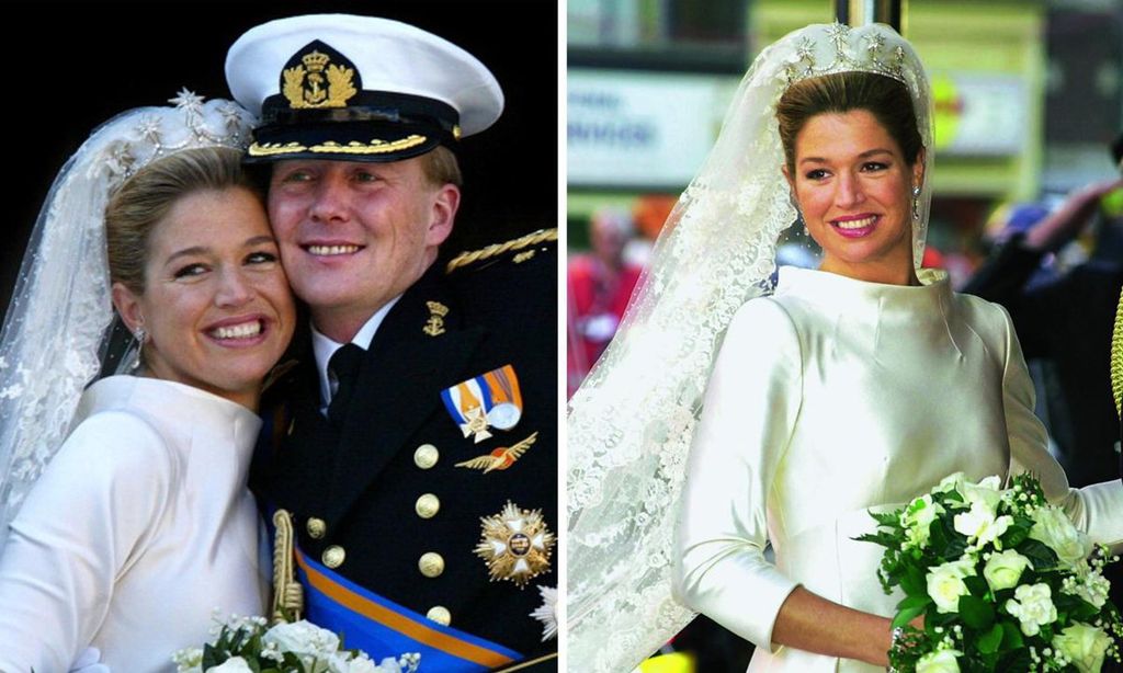 
Máxima y Guillermo se casaron el 2 de febrero de 2002. La ahora Reina eligió un vestido de Valentino y la diadema de las Estrellas.
