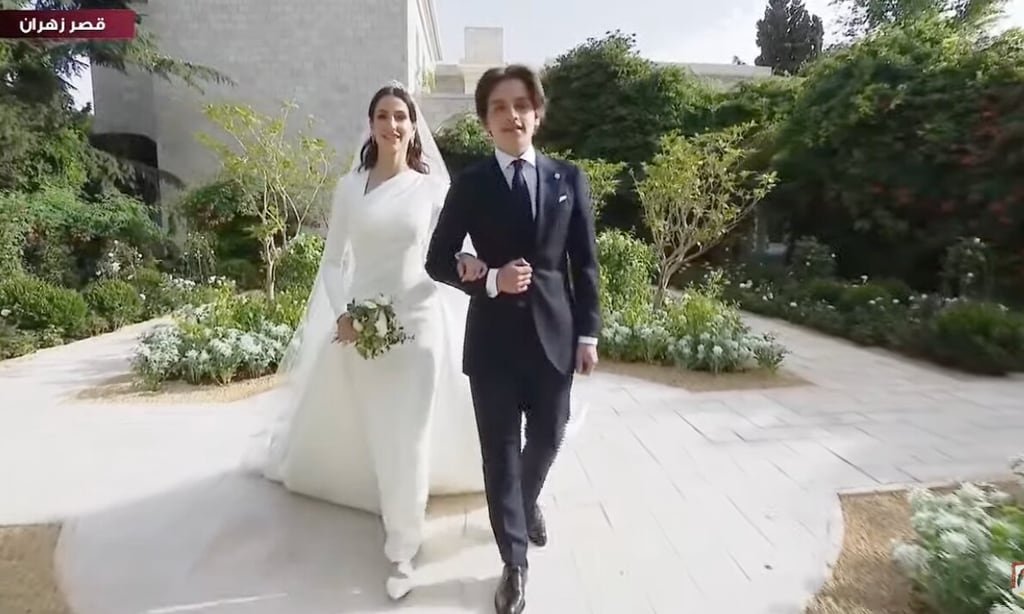 The royal bride wore an Elie Saab gown