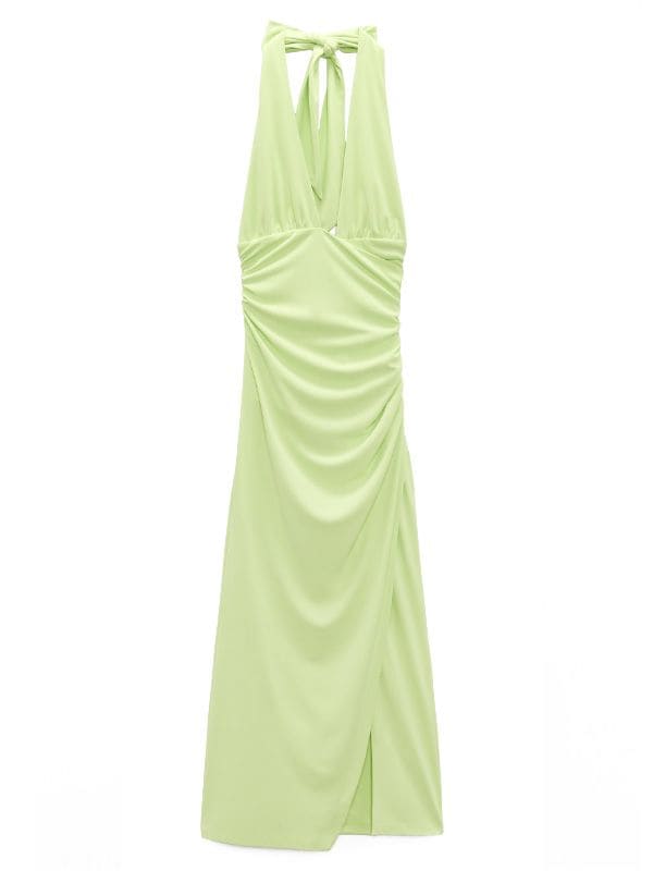 vestido verde zara