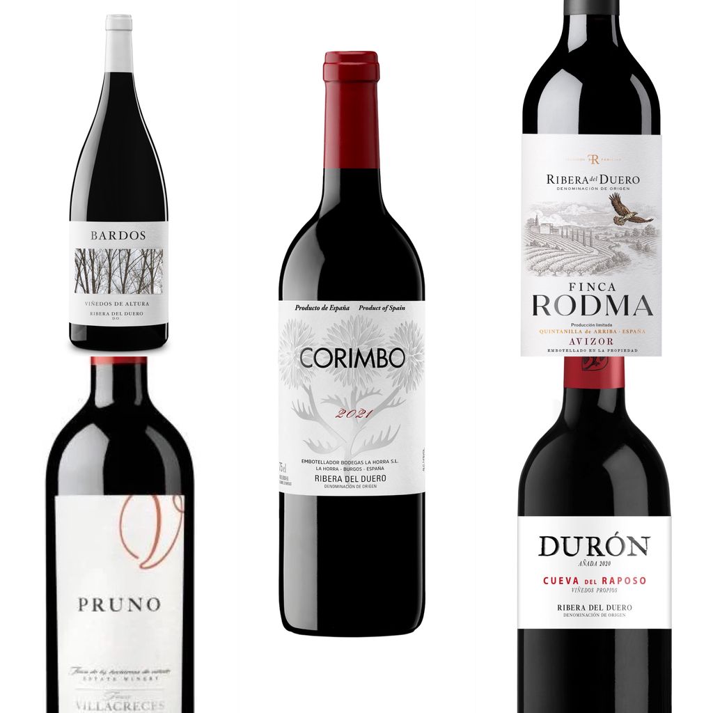 Tintos de Ribera del Duero: Bardos, Pruno, Corimbo, Finca Rodma y Durón Cueva del Raposo.