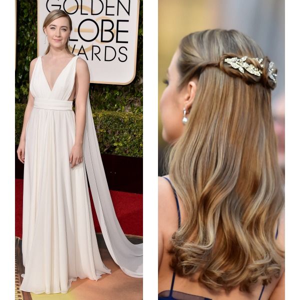 El peinado helénico de Brie Larson en los Oscar, con broche reconvertido en accesorio para el pelo.
