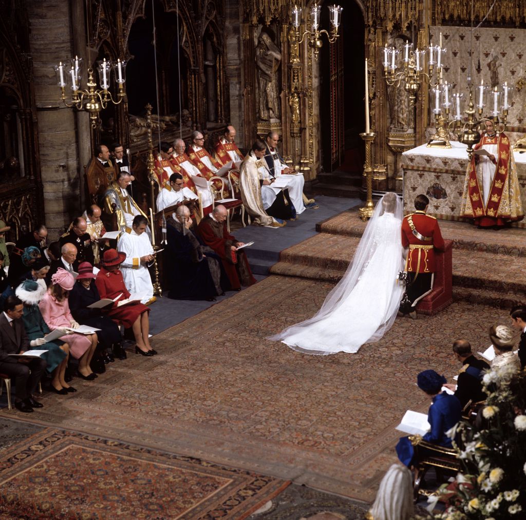 La princesa Ana el día de su boda con Mark Phillips el 14 de noviembre de 1973 en Londres