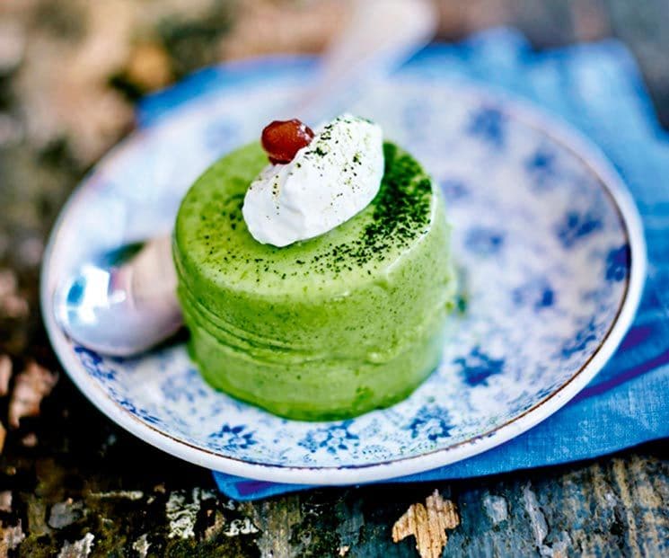 Flan de té matcha