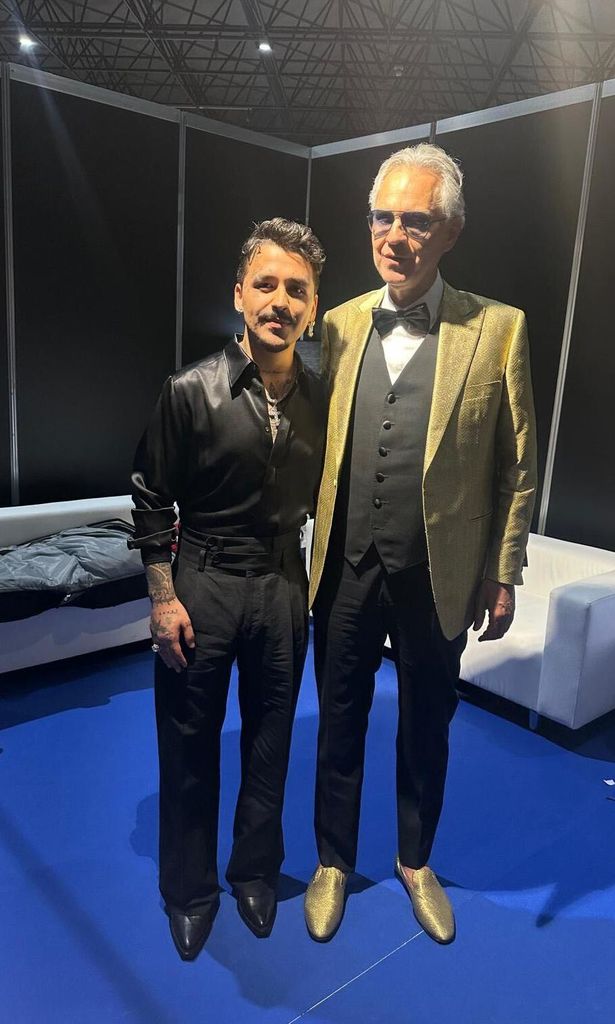 Christian Nodal y Andrea Bocelli