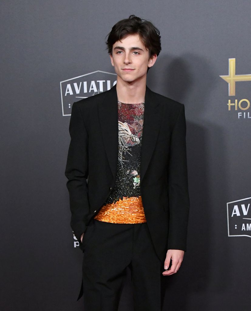 Timothee Chalamet en 2018 con traje de Louis Vuitton