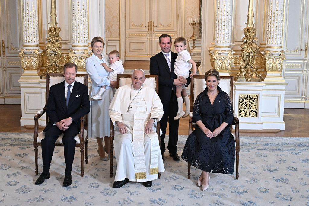 Pope Francis with the Grand Dukes of Luxembourg on September 26, 2024