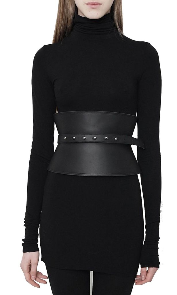 black slim waist belt de david s road