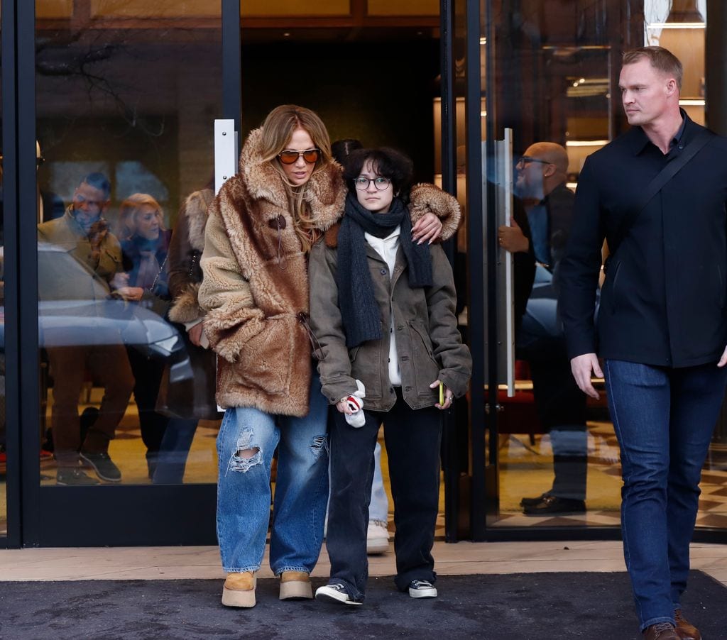 Actress and singer Jennifer Lopez  and Emme in Aspen, Colorado