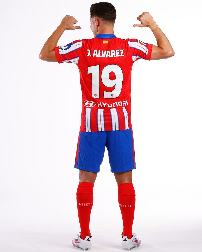 Julián Álvarez en su presentación del Atlético de Madrid