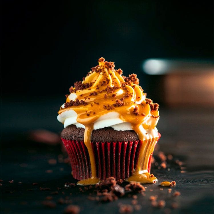 'Cupcake' de chocolate y caramelo