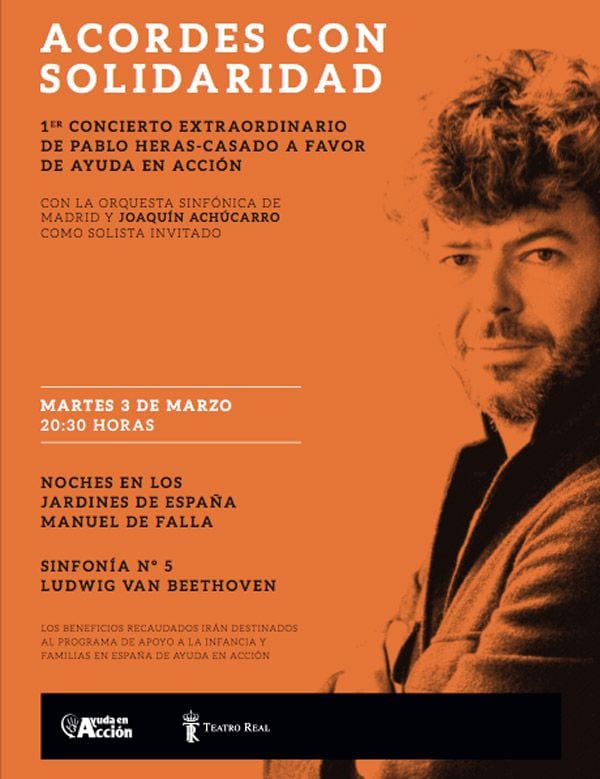 El director de orquesta y pareja de Anne Igartiburu ofrecerá el 3 de marzo en el Teatro Real un concierto solidario cuyos beneficios irán a parar a Ayuda en Acción 