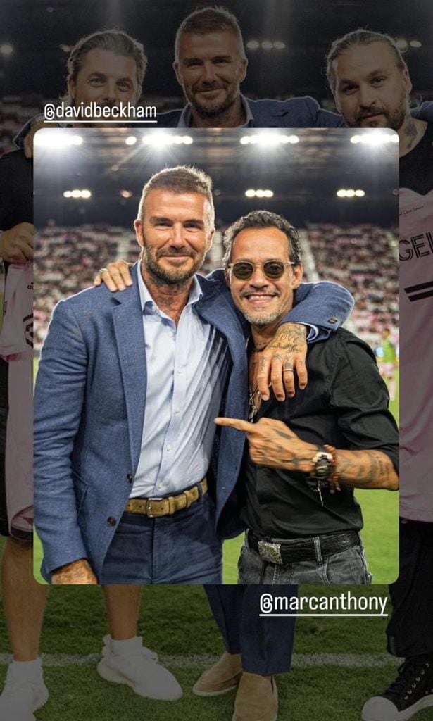 Marc Anthony y David Beckham