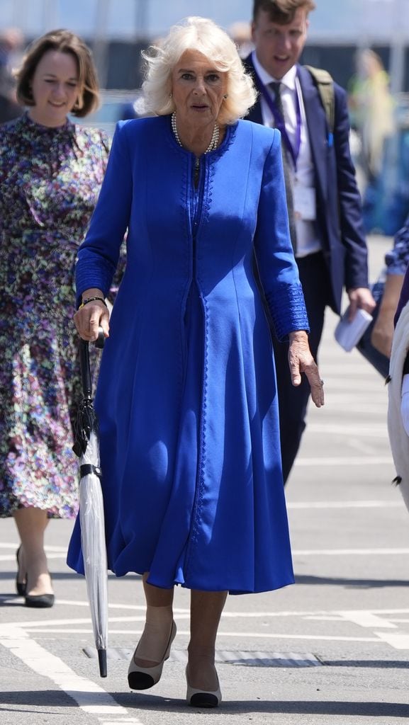 Reina Camilla en las islas del canal de la Mancha en julio de 2024
