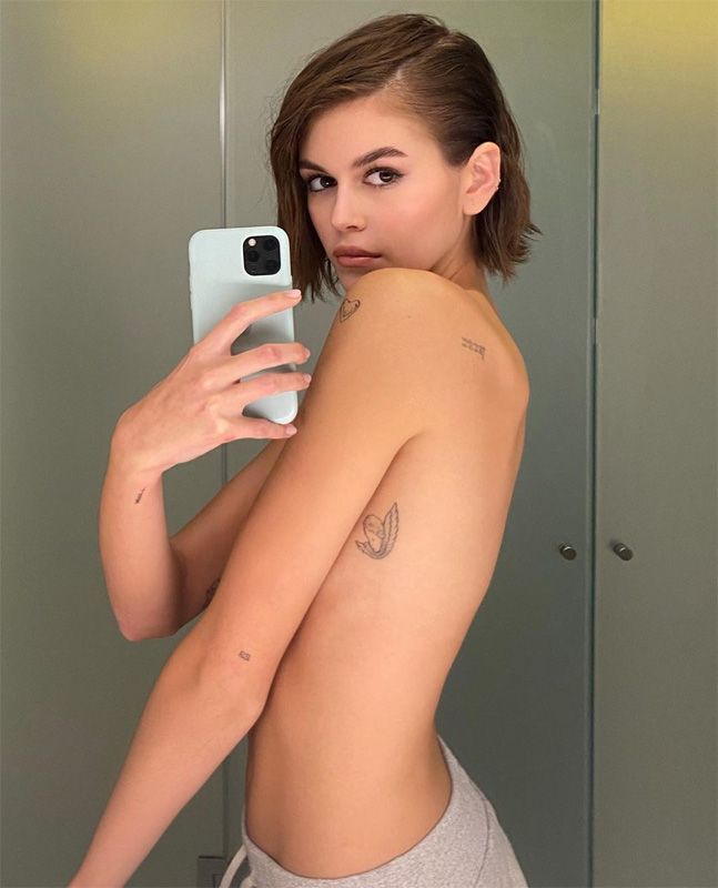 kaia gerber tatuaje