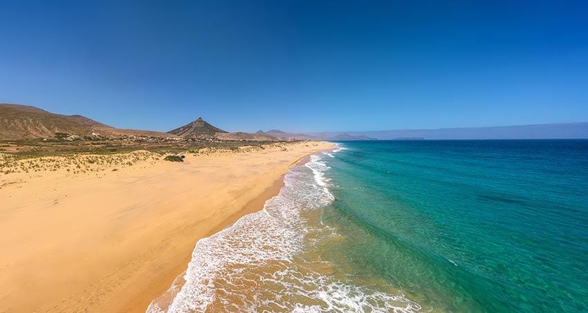 Enorme playa de 9 kilómetros de arena dorada de Porto Santo