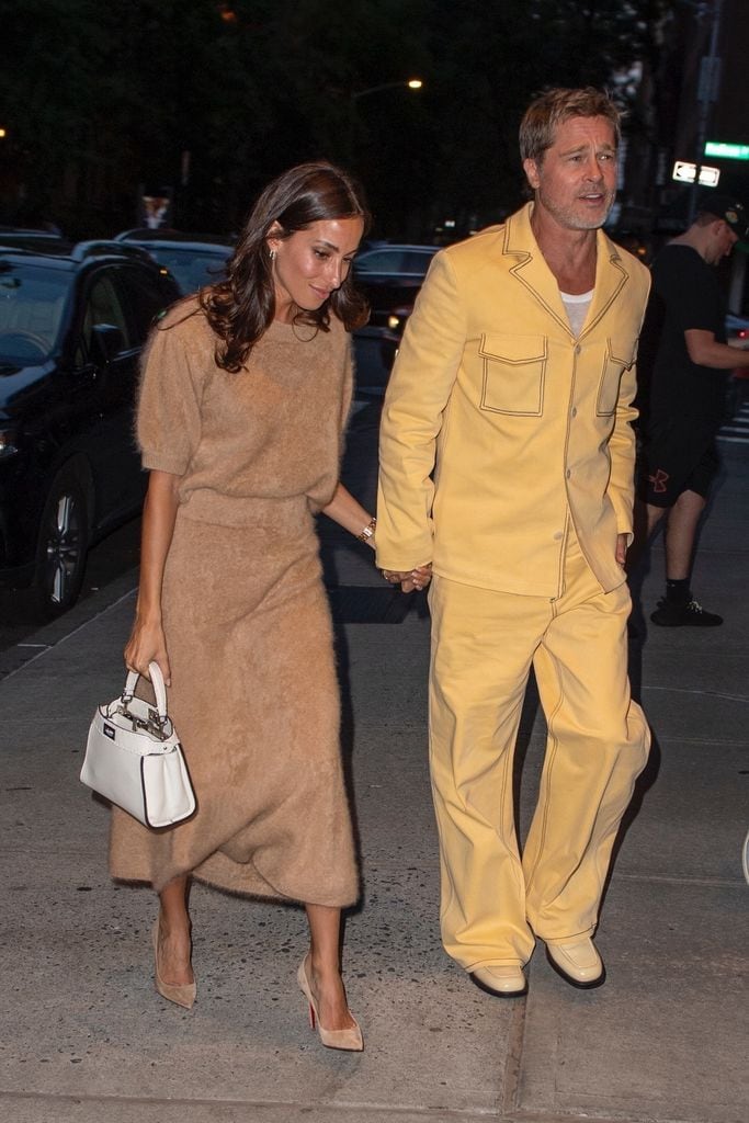 Actor Brad Pitt and Ines de Ramon in New York