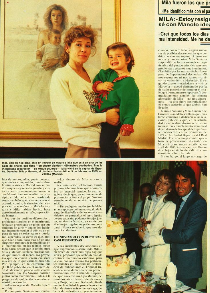 Separación Mila Ximénez y Manolo Santana en ¡HOLA! 1984