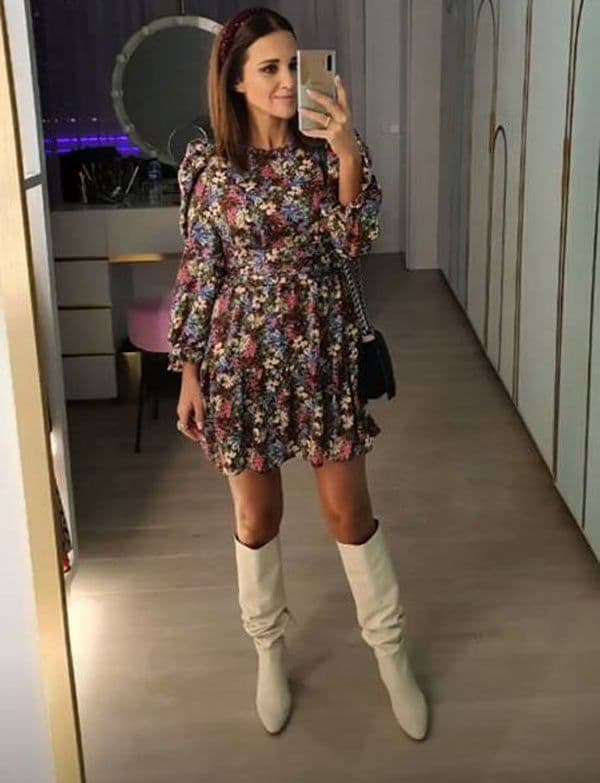 Paula Echevarría con vestido estampado