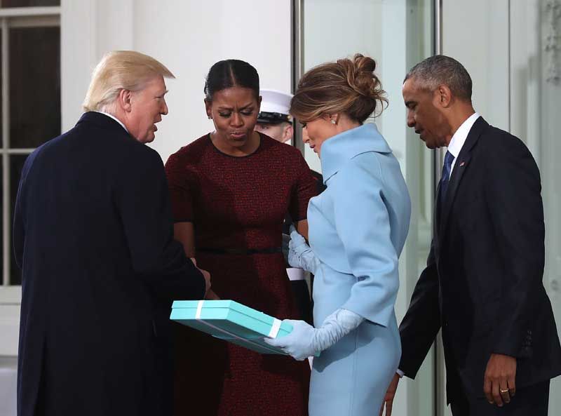 Melania y Donald Trump con Barack y Michelle Obama