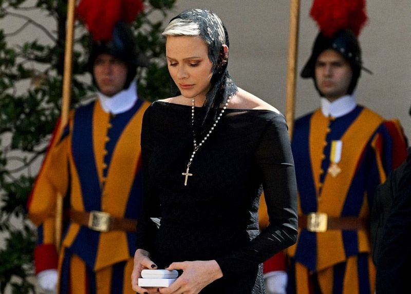 La princesa Charlene en el Vaticano