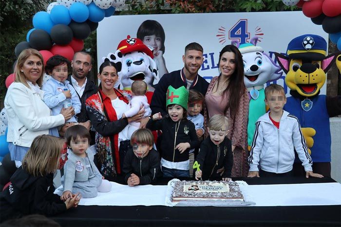 Pilar Rubio y Sergio Ramos en el cumpleaños de su hijo Sergio Jr.