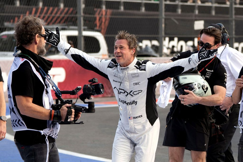 Brad Pitt en el Gran Premio de México el 27 de octubre de 2024