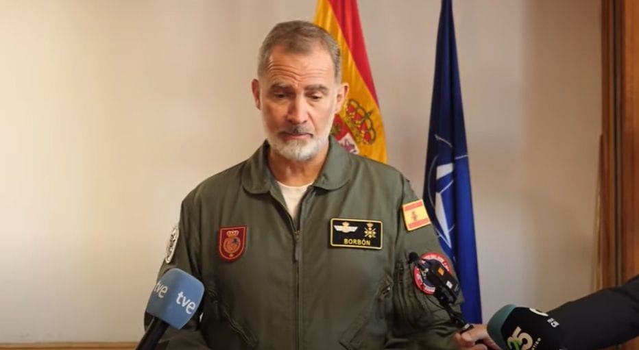 El rey Felipe comparece para dar su pésame a las víctimas de la DANA