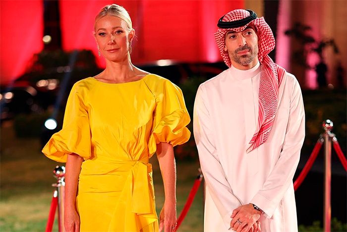 Mohammed Al Turki y Gwyneth Paltrow en el festival de cine Red Sea