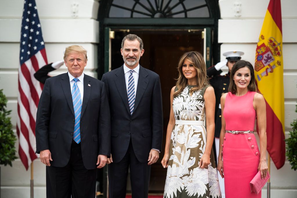 Los reyes Felipe y Letizia con Donald y Melania Trump en 2018