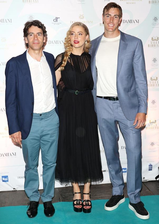 Amber Heard, Eduardo Noriega y Conor Allyn en la presentación de la película 'In the Fire'