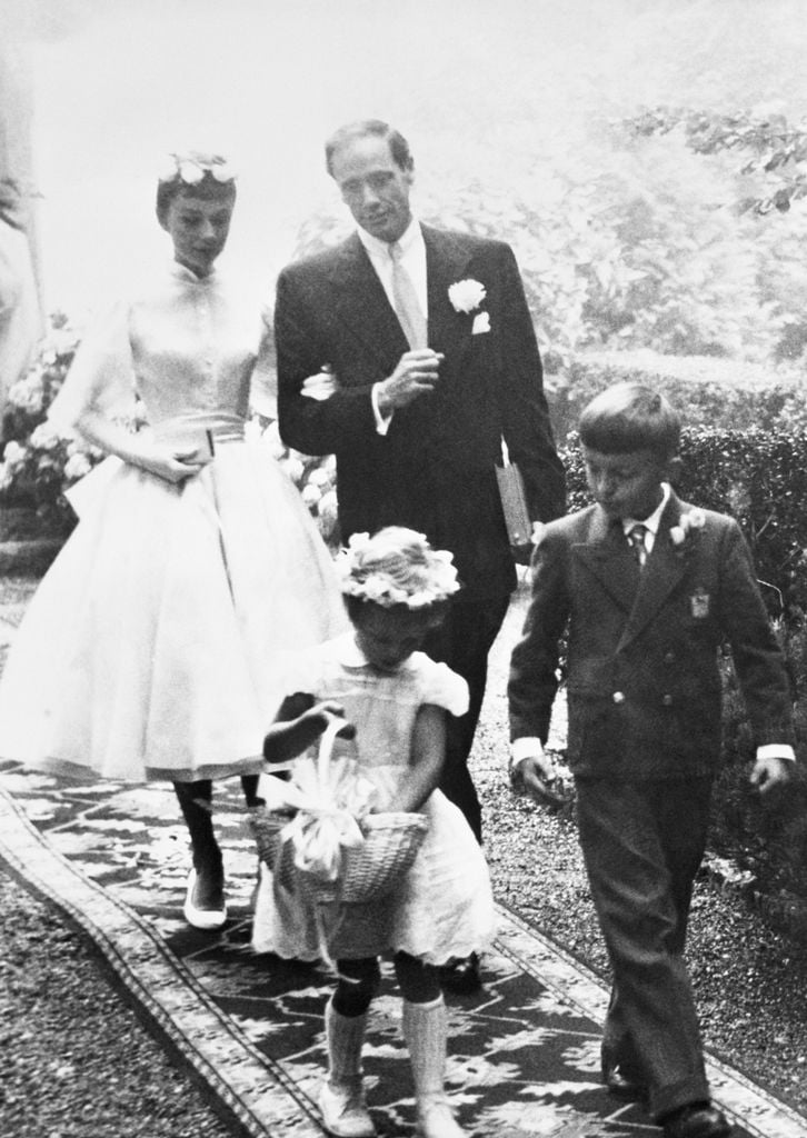 Audrey Hepburn en su primera boda con Mel Ferrer