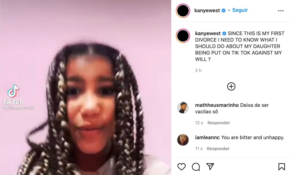 Kanye West calls out Kim Kardashian for allowing North West to use social media, and she replies