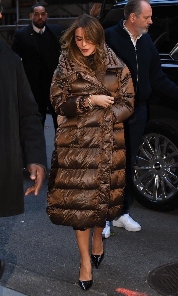 new york new york january 15 sofia vergara seen out and about in manhattan on january 15 2024 in new york city photo by robert kamau gc images 
