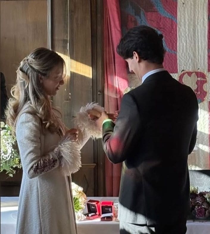 Carlota de Nassau y su marido, en un momento de la boda