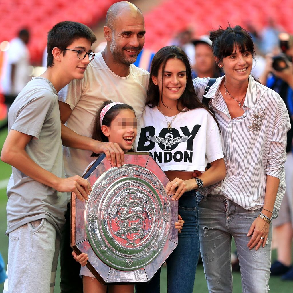 Josep Guardiola con su familia