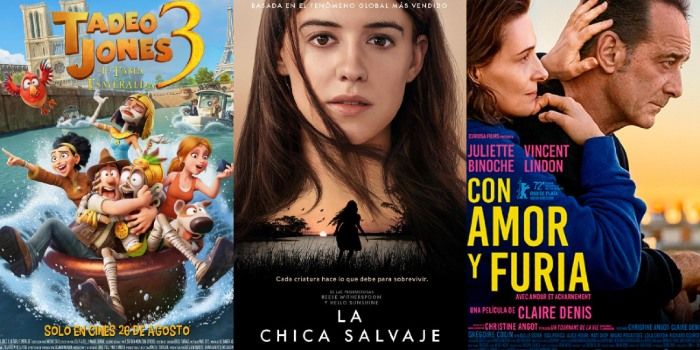 'Tadeo Jones 3', 'La chica salvaje' y 'Con amor y furia'