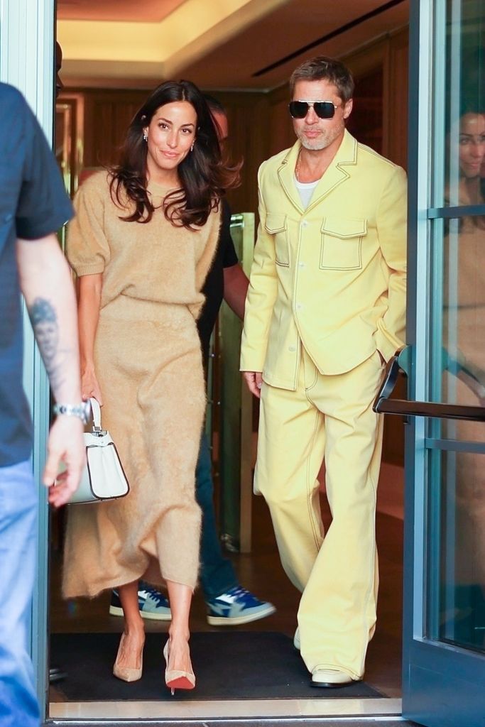 Actor Brad Pitt and Ines de Ramon in New York