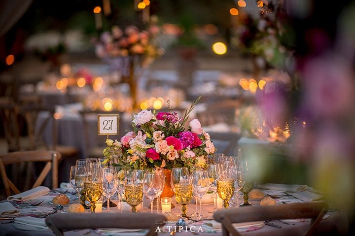 Detalle mesa de boda A-tipica