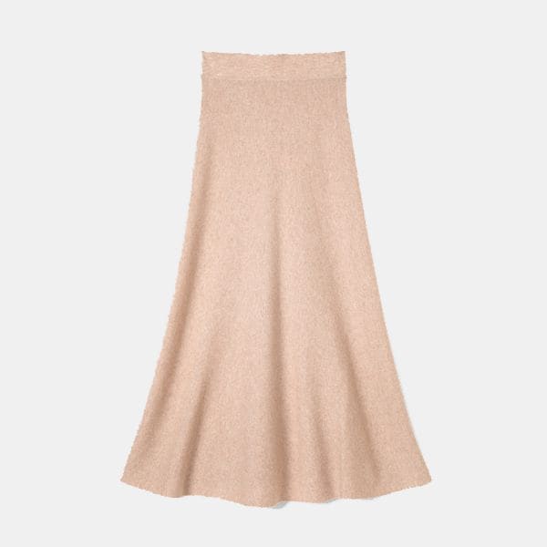 falda midi beige