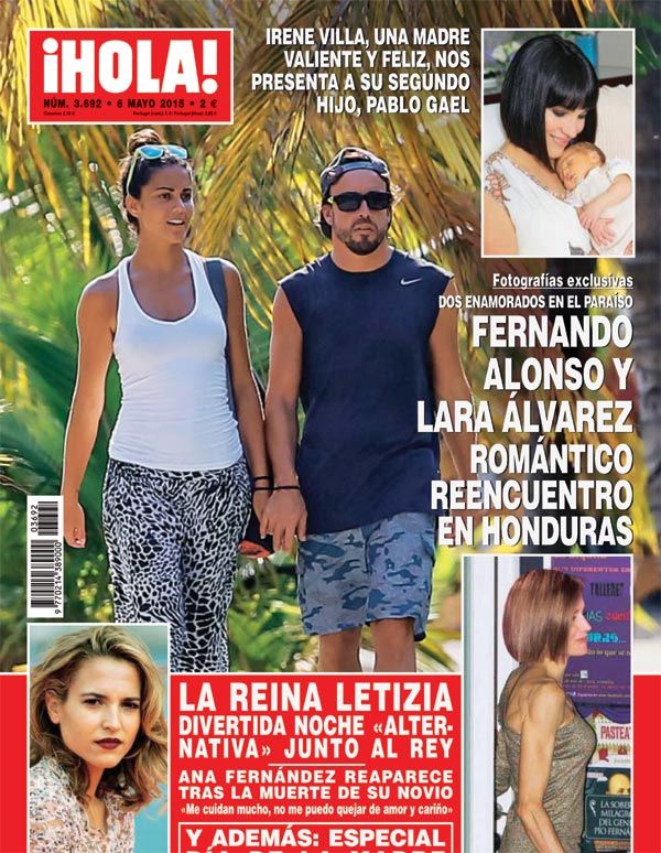 Esta semana la revista ¡HOLA! les trae en exclusiva las imágenes del romántico reencuentro de Lara Álvarez y Fernando Alonso en Honduras
