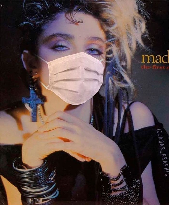 Portada del disco de Madonna con mascarilla