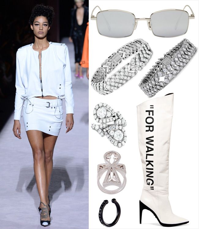 Rihanna total look blanco