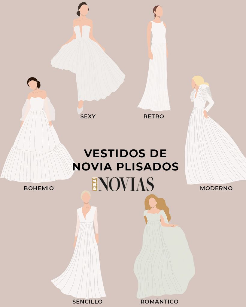 Vestidos de novia plisados