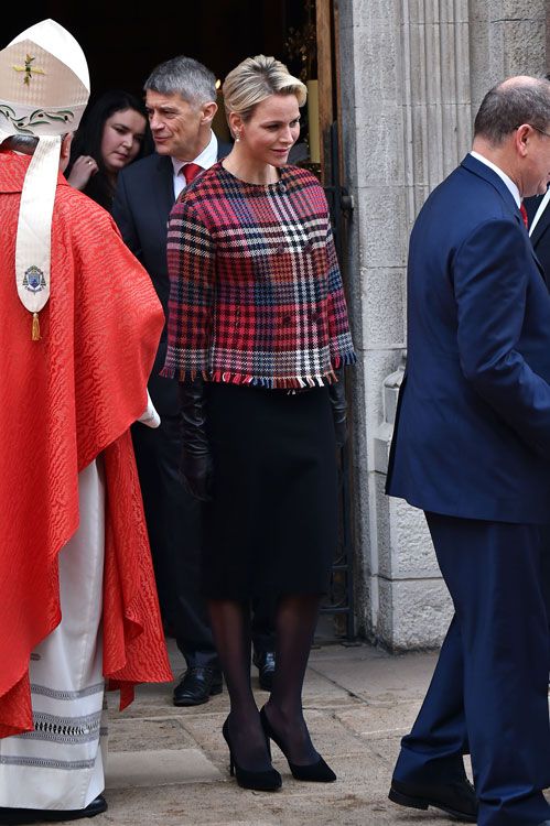 La princesa Charlene durante la festividad de Santa Devota