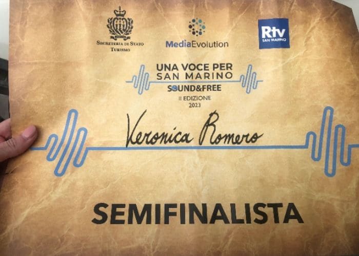 Diploma como semifinalista de la preselección de San Marino 