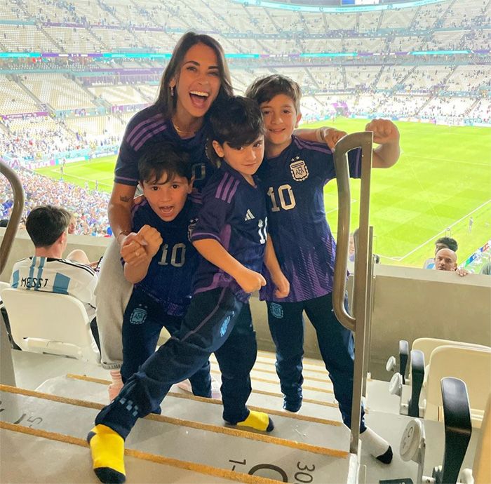 Antonella Roccuzzo y sus hijos